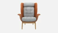 Habitat Fauteuil En Cuir Savoy Cognac Et Tissu Melina - Gris Asphalte 10 Habitat Fauteuil En Cuir Savoy Cognac Et Tissu Melina - Gris Asphalte -meubles boutique herve fauteuil cuir sv mel gris clair 10273153 2