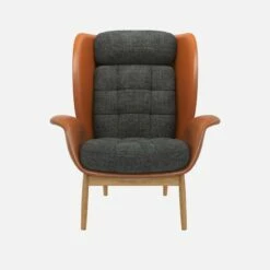 Habitat Fauteuil En Cuir Savoy Cognac Et Tissu Melina - Gris Ardoise 8 Habitat Fauteuil En Cuir Savoy Cognac Et Tissu Melina - Gris Ardoise -meubles boutique herve fauteuil cuir sv mel gris fonce 10273139 1
