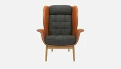 Habitat Fauteuil En Cuir Savoy Cognac Et Tissu Melina - Gris Ardoise 10 Habitat Fauteuil En Cuir Savoy Cognac Et Tissu Melina - Gris Ardoise -meubles boutique herve fauteuil cuir sv mel gris fonce 10273139 2