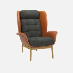 Habitat Fauteuil En Cuir Savoy Cognac Et Tissu Melina - Gris Ardoise 9 Habitat Fauteuil En Cuir Savoy Cognac Et Tissu Melina - Gris Ardoise -meubles boutique herve fauteuil cuir sv mel gris fonce 10273143 1