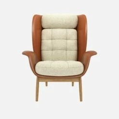 Habitat Fauteuil En Cuir Savoy Cognac Et Tissu Venezia - Blanc Craie 8 Habitat Fauteuil En Cuir Savoy Cognac Et Tissu Venezia - Blanc Craie -meubles boutique herve fauteuil cuir sv ven beige 10273091 1