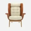 Habitat Fauteuil En Cuir Savoy Cognac Et Tissu Venezia - Blanc Craie