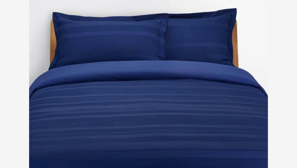 Habitat Housse De Couette En Coton égyptien - 140 X 200 Cm - Bleu 5 Habitat Housse De Couette En Coton égyptien - 140 X 200 Cm - Bleu – Image 5