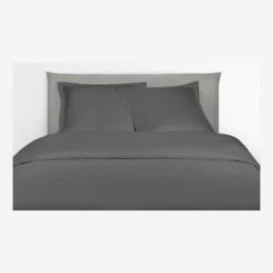Habitat Housse De Couette En Satin De Coton - 200 X 200 Cm - Gris -meubles boutique housse de couette en coton 200 x 200 cm gris 1091811 1