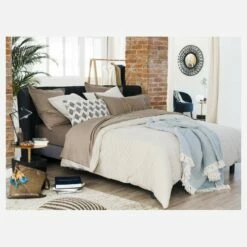 Habitat Housse De Couette En Satin De Coton - 200 X 200 Cm - Taupe -meubles boutique housse de couette en coton 200 x 200 cm taupe 1331147