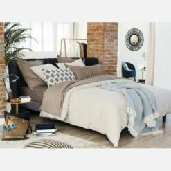 Habitat Housse De Couette En Satin De Coton - 220 X 240 Cm - Taupe -meubles boutique housse de couette en coton 220 x 240 cm taupe 1331145 1