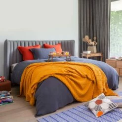 Habitat Housse De Couette En Lin - 200 X 200 Cm - Gris -meubles boutique housse de couette en lin 200 x 200 cm gris 10793963 1