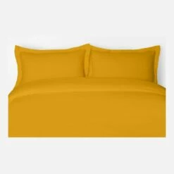 Habitat Housse De Couette En Lin - 200 X 200 Cm - Jaune Moutarde -meubles boutique housse de couette en lin 200 x 200 cm jaune moutarde 1087751 1