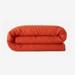 Habitat Housse De Couette En Lin - 200 X 200 Cm - Orange Terracotta -meubles boutique housse de couette en lin 200 x 200 cm terracotta 2558997 1