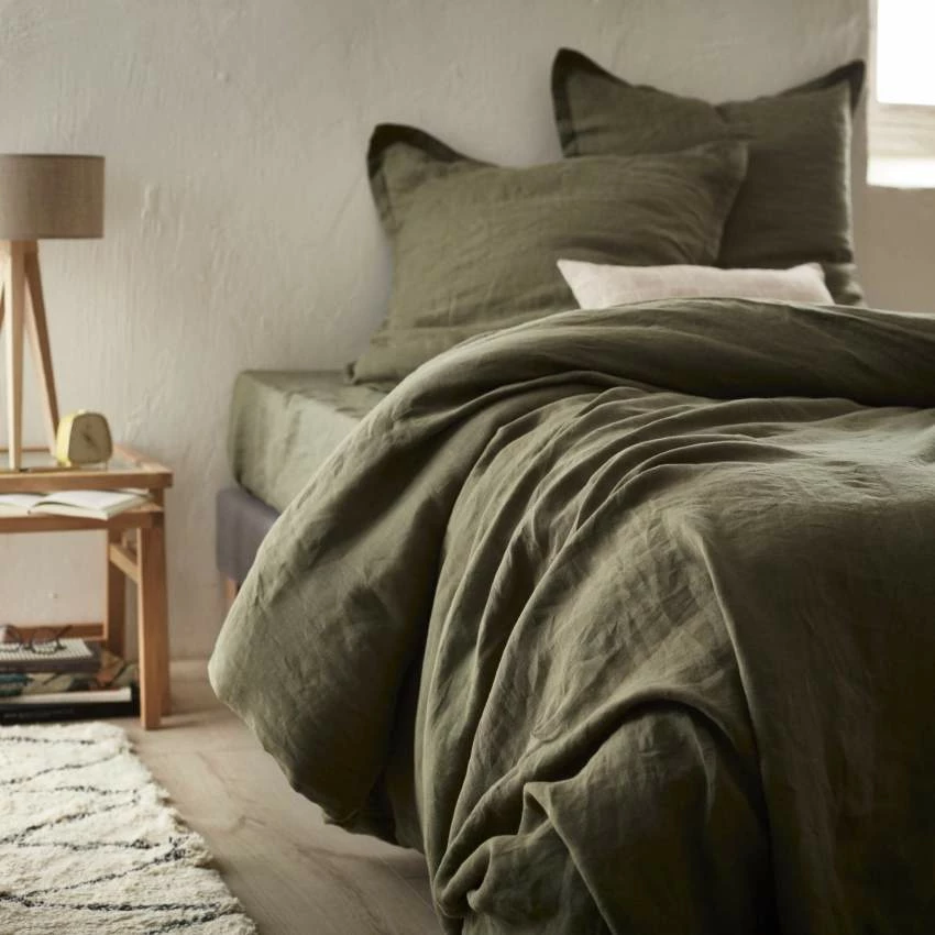 Habitat Housse De Couette En Lin - 220 X 240 Cm - Vert Kaki 5 Habitat Housse De Couette En Lin - 220 X 240 Cm - Vert Kaki – Image 5