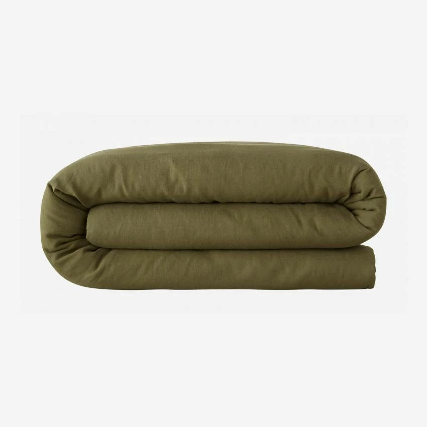 Habitat Housse De Couette En Lin - 240 X 260 Cm - Vert Kaki 4 Habitat Housse De Couette En Lin - 240 X 260 Cm - Vert Kaki – Image 4