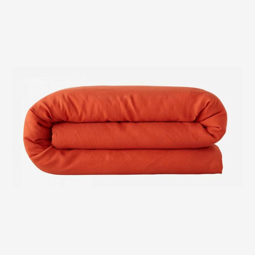 Habitat Housse De Couette En Lin - 240 X 260 Cm - Orange Terracotta 4 Habitat Housse De Couette En Lin - 240 X 260 Cm - Orange Terracotta – Image 4