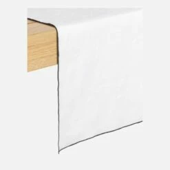 Habitat Travers De Table En Lin - 40 X 150 Cm - Blanc -meubles boutique linen travers table lin blanc 40x151 1314285 1