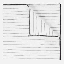 Habitat Lot De 2 Serviettes De Table En Lin - 45 X 45 Cm - Rayures Noires -meubles boutique lot de 2 serviettes de table en lin 45 x 45 cm rayures noires 1328185 1