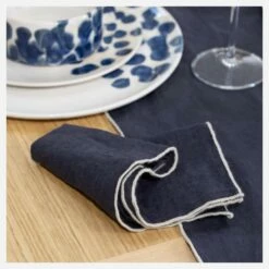 Habitat Lot De 2 Serviettes De Table En Lin - 45 X 45 - Gris Anthracite -meubles boutique lot de 2 serviettes de table en lin 45 x 45 gris anthracite 9576875