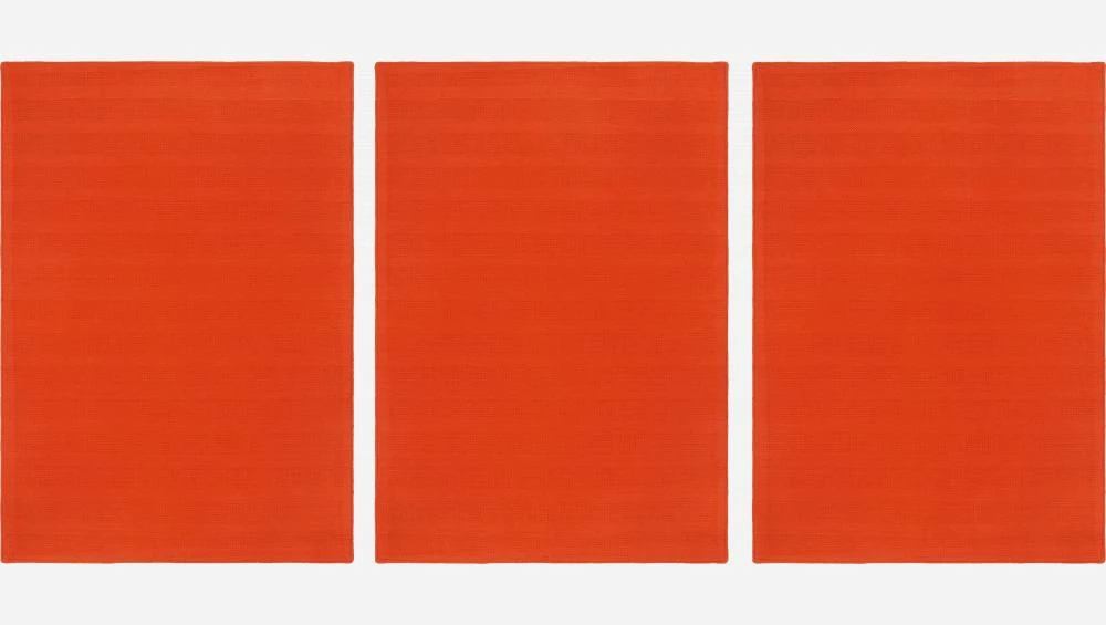 Habitat Lot De 3 Torchons (50x70cm) En Coton Rouge 5 Habitat Lot De 3 Torchons (50x70cm) En Coton Rouge – Image 5