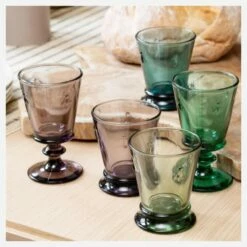 Habitat Lot De 4 Verres à Pied - 240 Ml - Couleur -meubles boutique lot de 4 verres a pied 240 ml couleur 4736639