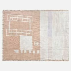 Habitat Plaid En Gaze De Coton – 130 X 170 Cm – Motif Maison - Design By Floriane Jacques -meubles boutique manta em gaze de algodao 130 x 170 cm motivo casa design by floriane jacques 12565187