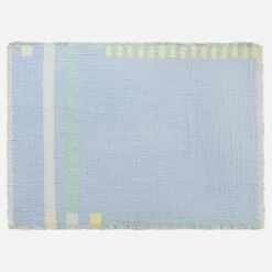 Habitat Plaid En Gaze De Coton - 130 X 170 Cm – Motif à Rayures – Design By Floriane Jacques -meubles boutique manta em gaze de algodao 130 x 710 cm motivo as riscas design by floriane jacques 12565207