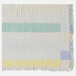 Habitat Plaid En Gaze De Coton - 130 X 170 Cm – Motif à Rayures – Design By Floriane Jacques -meubles boutique manta em gaze de algodao 130 x 710 cm motivo as riscas design by floriane jacques 12565211