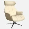 Habitat Fauteuil En Chêne Et Cuir Savoy - Blanc Albâtre - Pied Aluminium