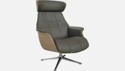 Habitat Fauteuil En Chêne Et Cuir Savoy - Gris Ardoise - Pied Aluminium -meubles boutique marc fauteuil ch svy gris alu hdr 3786697 2