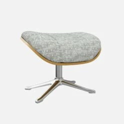 Habitat Repose-pieds En Chêne Et Tissu Alba - Gris Brume - Pied Aluminium -meubles boutique marc repose p chene alba gris alu 10274913 1