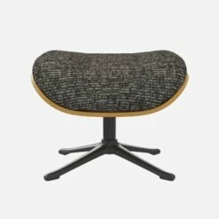 Habitat Repose-pieds En Chêne Et Tissu Alba - Gris Nuage - Pied Noir -meubles boutique marc repose p chene alba gris fon p nr 10275085 1