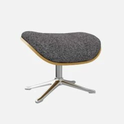 Habitat Repose-pieds En Chêne Et Tissu Lucca - Bleu Zingué - Pied Aluminium -meubles boutique marc repose p chene lucca bleu alu 10274785 1