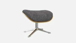 Habitat Repose-pieds En Chêne Et Tissu Lucca - Bleu Zingué - Pied Aluminium -meubles boutique marc repose p chene lucca bleu alu 10274785 2