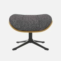 Habitat Repose-pieds En Chêne Et Tissu Lucca - Bleu Zingué - Pied Noir -meubles boutique marc repose p chene lucca bleu p nr 10274765 1