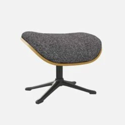 Habitat Repose-pieds En Chêne Et Tissu Lucca - Bleu Zingué - Pied Noir -meubles boutique marc repose p chene lucca bleu p nr 10274769 1