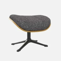 Habitat Repose-pieds En Chêne Et Tissu Lucca - Bleu Zingué - Pied Noir -meubles boutique marc repose p chene lucca bleu p nr 10274769