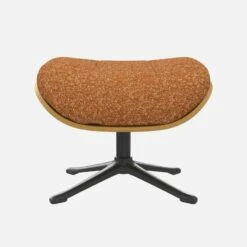 Habitat Repose-pieds En Chêne Et Tissu Lucca - Marron Noisette - Pied Noir -meubles boutique marc repose p chene lucca orange p nr 10274701 1