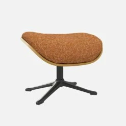 Habitat Repose-pieds En Chêne Et Tissu Lucca - Marron Noisette - Pied Noir -meubles boutique marc repose p chene lucca orange p nr 10274705 1