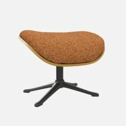 Habitat Repose-pieds En Chêne Et Tissu Lucca - Marron Noisette - Pied Noir -meubles boutique marc repose p chene lucca orange p nr 10274705