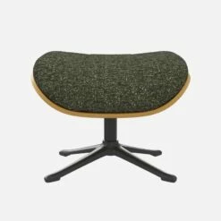 Habitat Repose-pieds En Chêne Et Tissu Lucca - Vert Mousse - Pied Noir -meubles boutique marc repose p chene lucca vert p nr 10274637 1