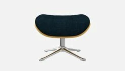 Habitat Repose-pieds En Chêne Et Tissu Melina - Bleu Encre - Pied Aluminium -meubles boutique marc repose p chene mel bleu alu 10274589 2