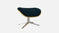 Habitat Repose-pieds En Chêne Et Tissu Melina - Bleu Encre - Pied Aluminium -meubles boutique marc repose p chene mel bleu alu 10274593 2