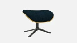 Habitat Repose-pieds En Chêne Et Tissu Melina - Bleu Encre - Pied Noir -meubles boutique marc repose p chene mel bleu p nr 10274577 2