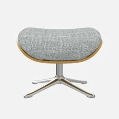 Habitat Repose-pieds En Chêne Et Tissu Melina - Gris Asphalte - Pied Aluminium -meubles boutique marc repose p chene mel gris alu 10274525 1