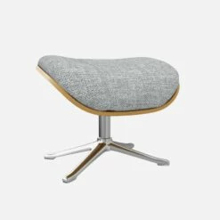 Habitat Repose-pieds En Chêne Et Tissu Melina - Gris Asphalte - Pied Aluminium -meubles boutique marc repose p chene mel gris alu 10274529 1