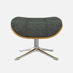 Habitat Repose-pieds En Chêne Et Tissu Melina - Gris Ardoise - Pied Aluminium -meubles boutique marc repose p chene mel gris fon alu 10274461 1