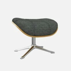 Habitat Repose-pieds En Chêne Et Tissu Melina - Gris Ardoise - Pied Aluminium -meubles boutique marc repose p chene mel gris fon alu 10274465 1