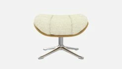 Habitat Repose-pieds En Chêne Et Tissu Venezia - Blanc Craie - Pied Aluminium -meubles boutique marc repose p chene ven beige alu 10274397 2