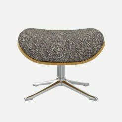 Habitat Repose-pieds En Chêne Et Tissu Venezia - Bleu Zingué - Pied Aluminium -meubles boutique marc repose p chene ven bleu alu 10274333 1