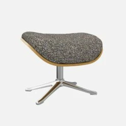 Habitat Repose-pieds En Chêne Et Tissu Venezia - Bleu Zingué - Pied Aluminium -meubles boutique marc repose p chene ven bleu alu 10274337 1