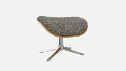 Habitat Repose-pieds En Chêne Et Tissu Venezia - Bleu Zingué - Pied Aluminium -meubles boutique marc repose p chene ven bleu alu 10274337 2