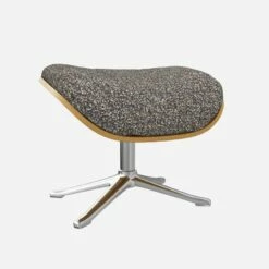 Habitat Repose-pieds En Chêne Et Tissu Venezia - Bleu Zingué - Pied Aluminium -meubles boutique marc repose p chene ven bleu alu 10274337