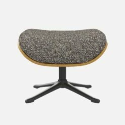 Habitat Repose-pieds En Chêne Et Tissu Venezia - Bleu Zingué - Pied Noir -meubles boutique marc repose p chene ven bleu p nr 10274317 1